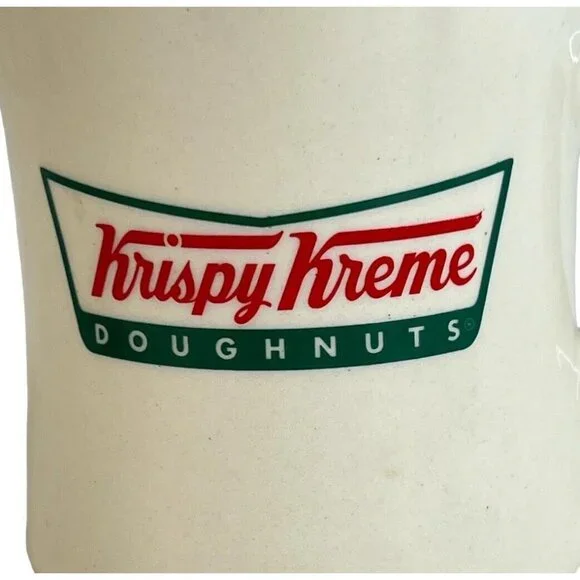 2010 Krispy Kreme Doughnut Logo Mug Retro Diner Style Ceramic Coffee Advertising - Picture 2 of 8